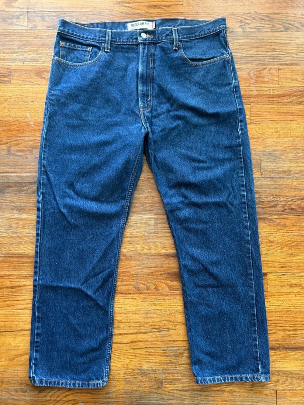 Men's Levis 505 Regular Fit Jeans 40X32‎ Dark Wash Denim Streetwear Casual